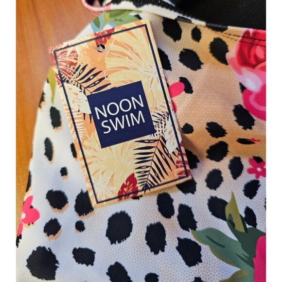 Womens Floral & Leopard Print One-Piece Halter Swimsuit By Noon Swim Size 20 - Picture 7 of 8